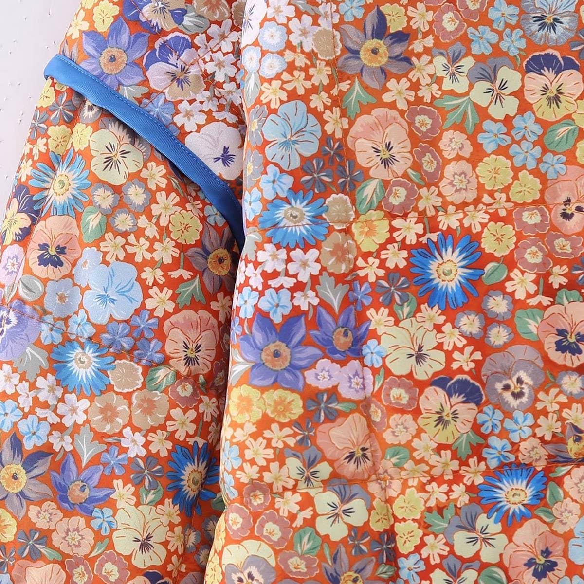 Orange Floral Quilted Jacket