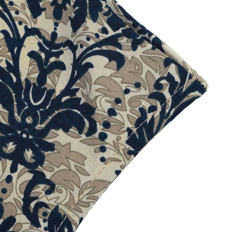Vintage Art Print Stand Collar Flutter Sleeve Top
