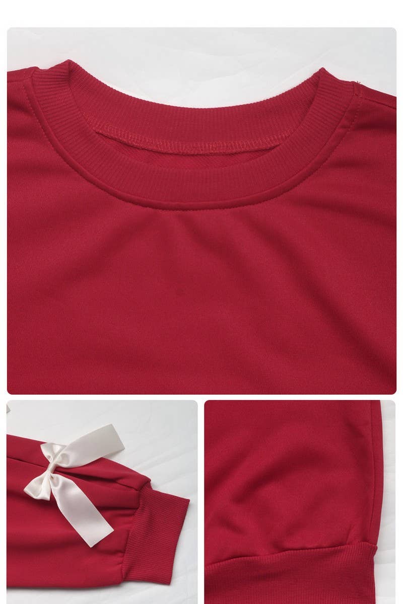 RED BOW CREWNECK CHRISTMAS SWEATSHIRT
