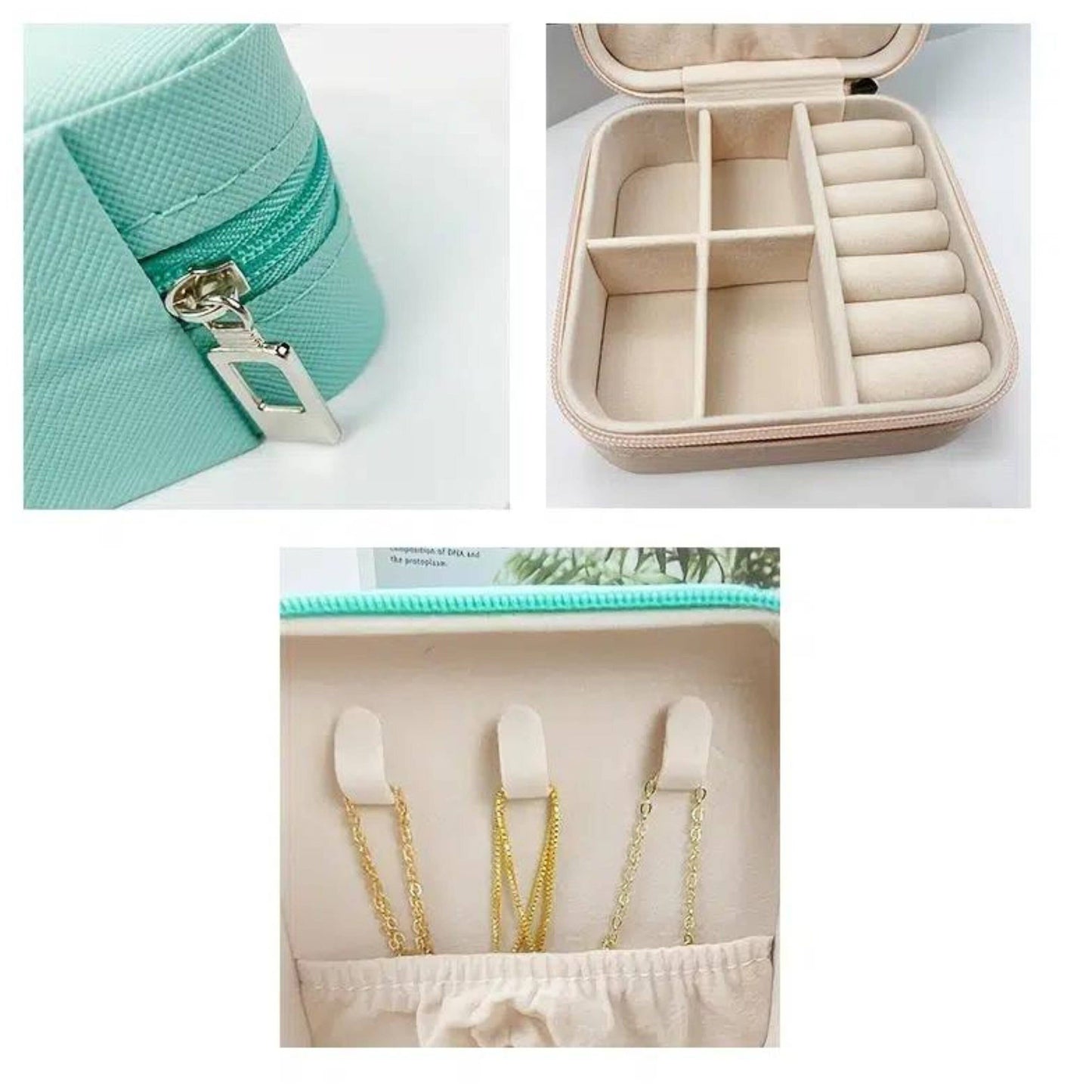 Small Square Portable Jewelry Travel Case Storage Box