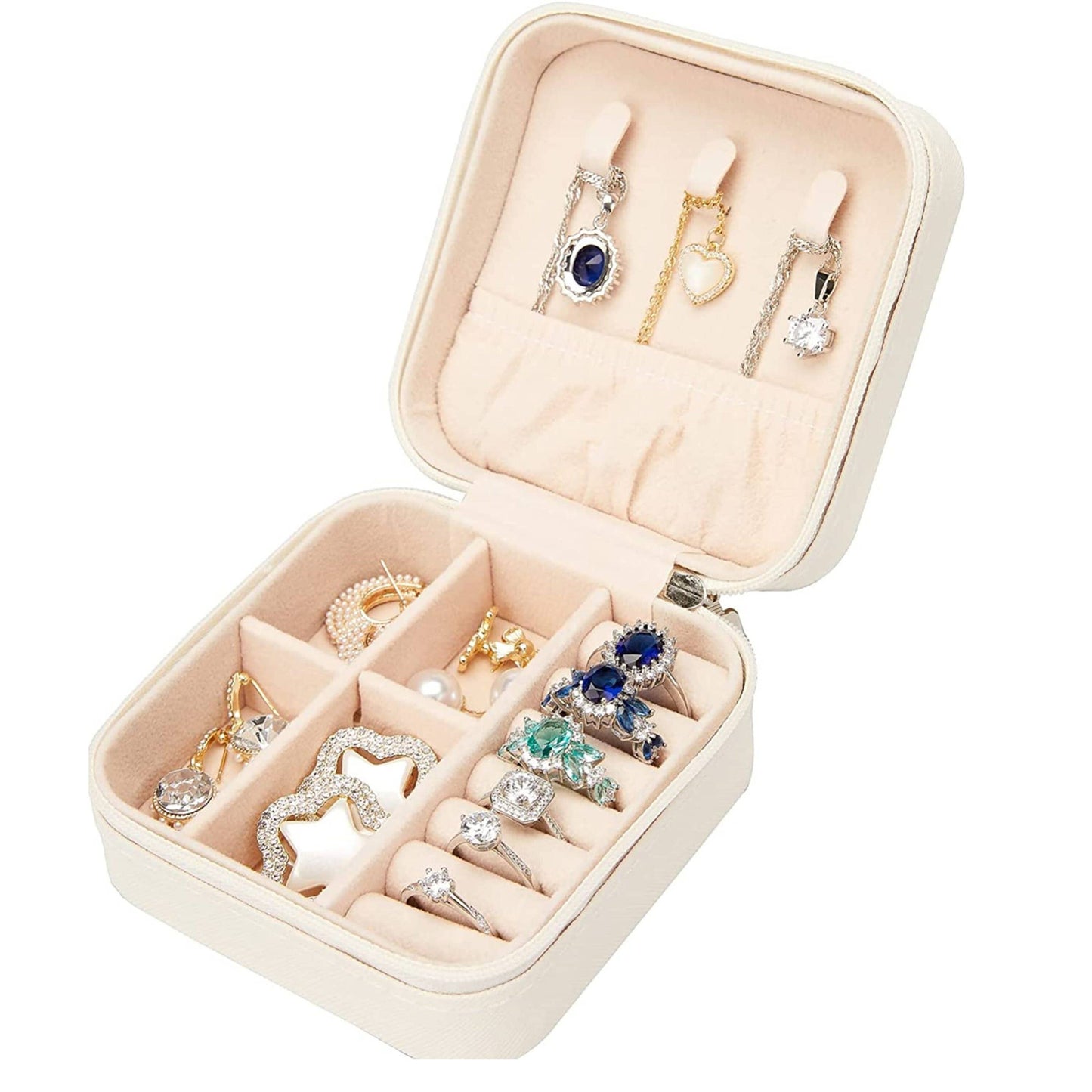 Small Square Portable Jewelry Travel Case Storage Box