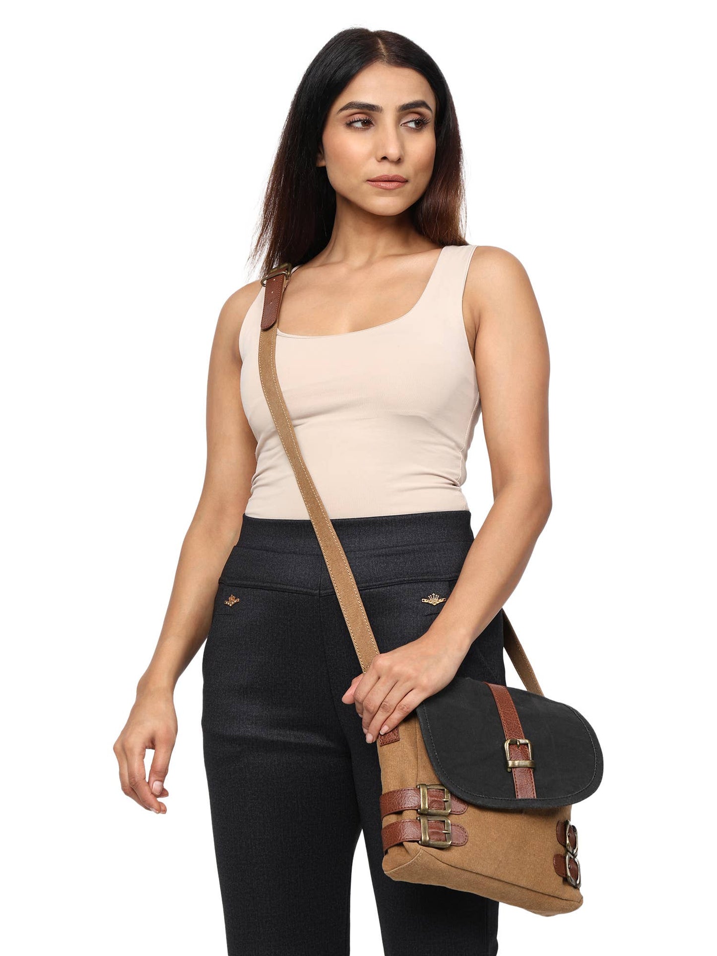 Buckled-up Brown Suger Crossbody