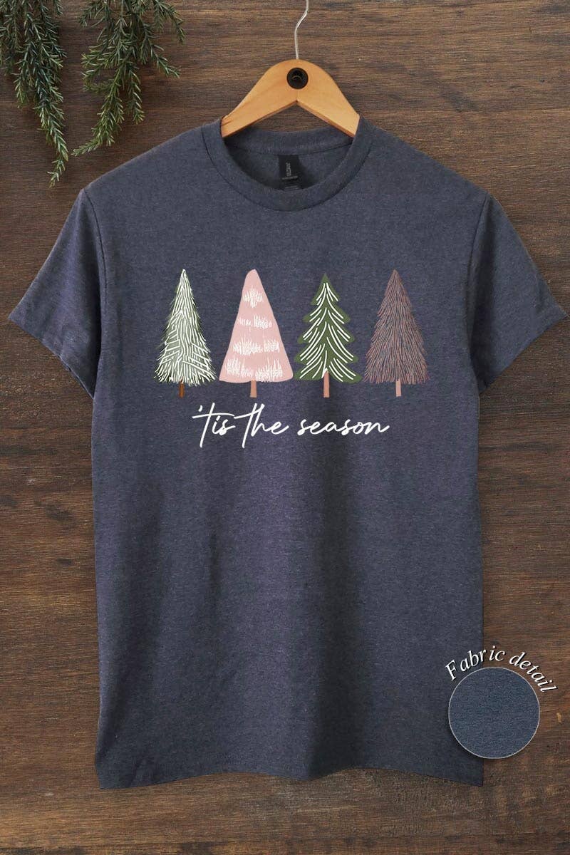 Rustic Christmas Trees Graphic Heavy Cotton Tee