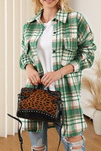 Green Plaid Shacket