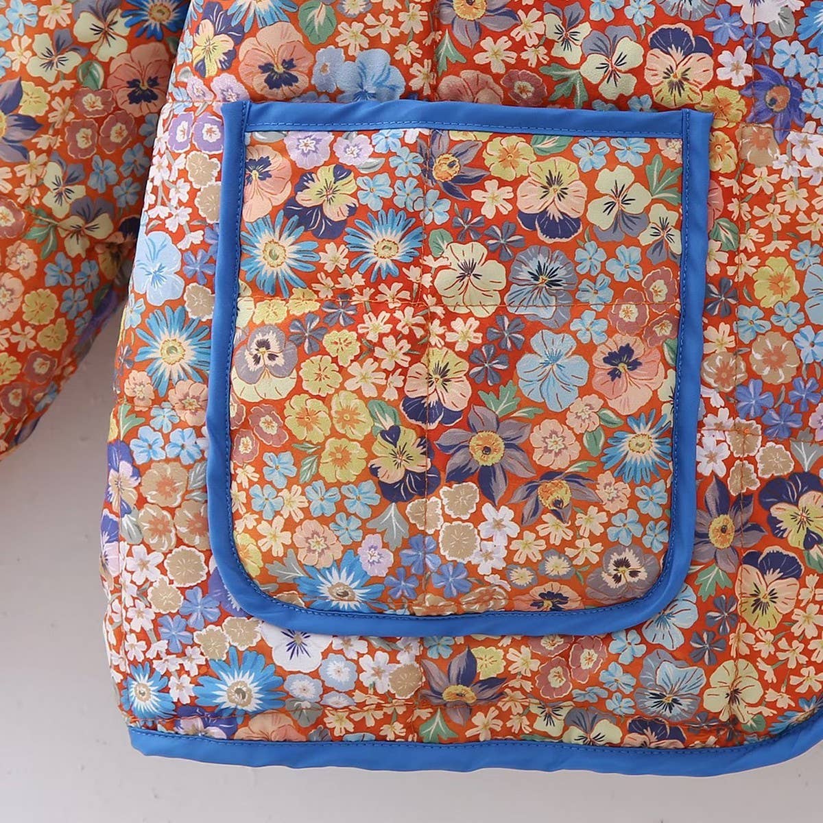 Orange Floral Quilted Jacket
