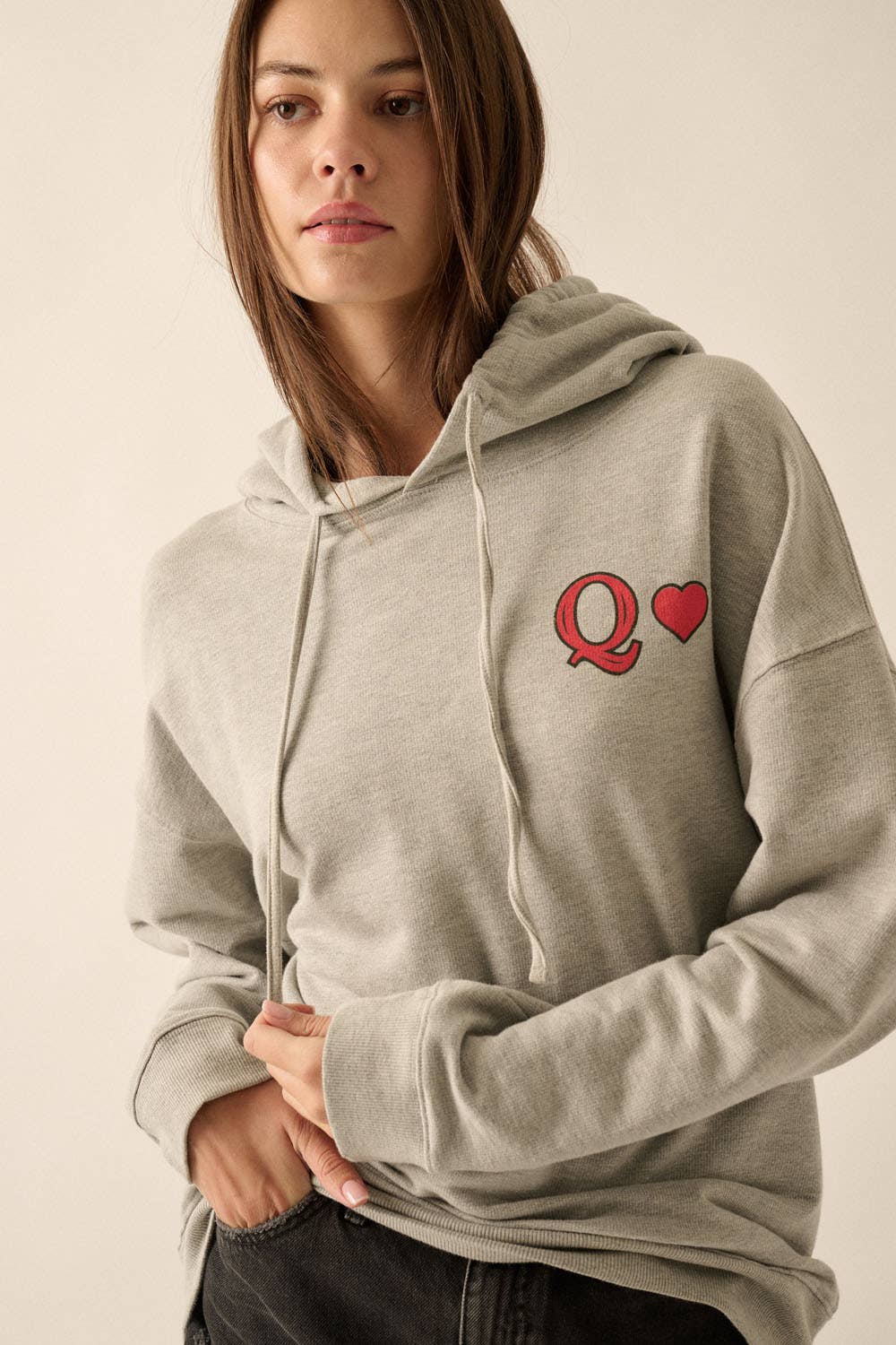 Queen of Hearts French Terry Graphic Hoodie