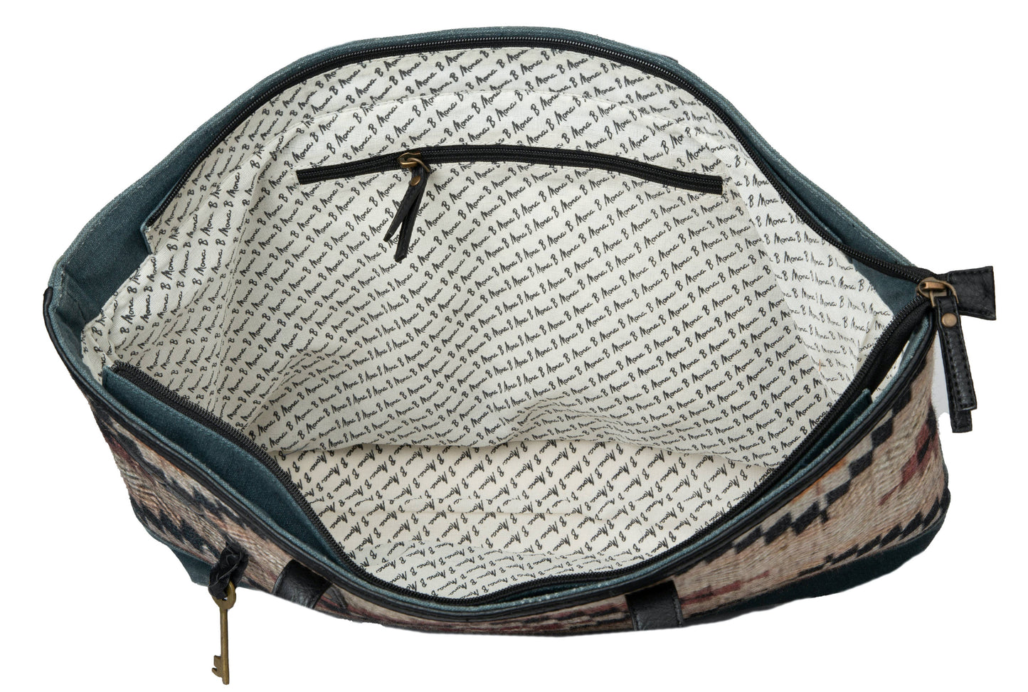 Medallion Up-Cycled Canvas and Durrie Tote