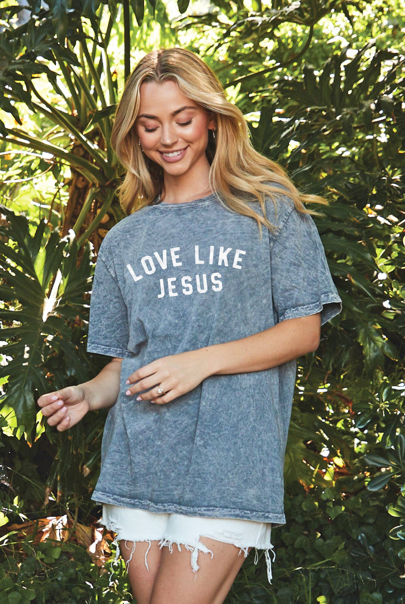 LOVE LIKE JESUS Mineral Graphic Top