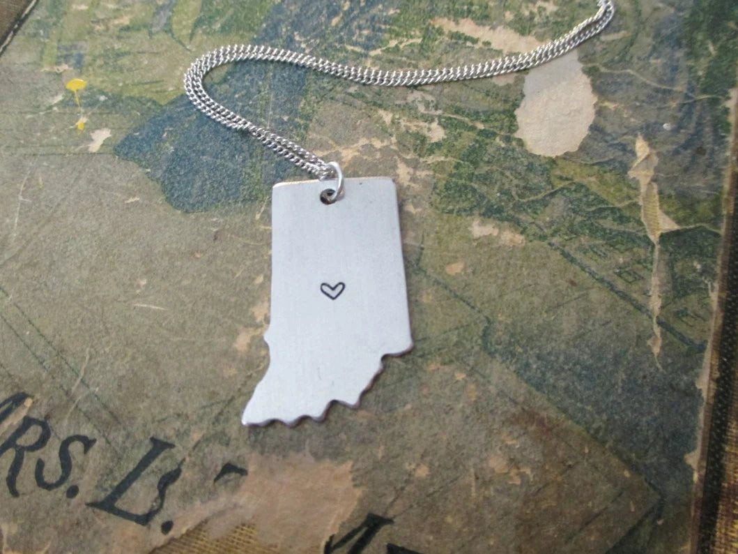 The Edith Necklace - Indiana Love Pendant Necklace or Key Chain