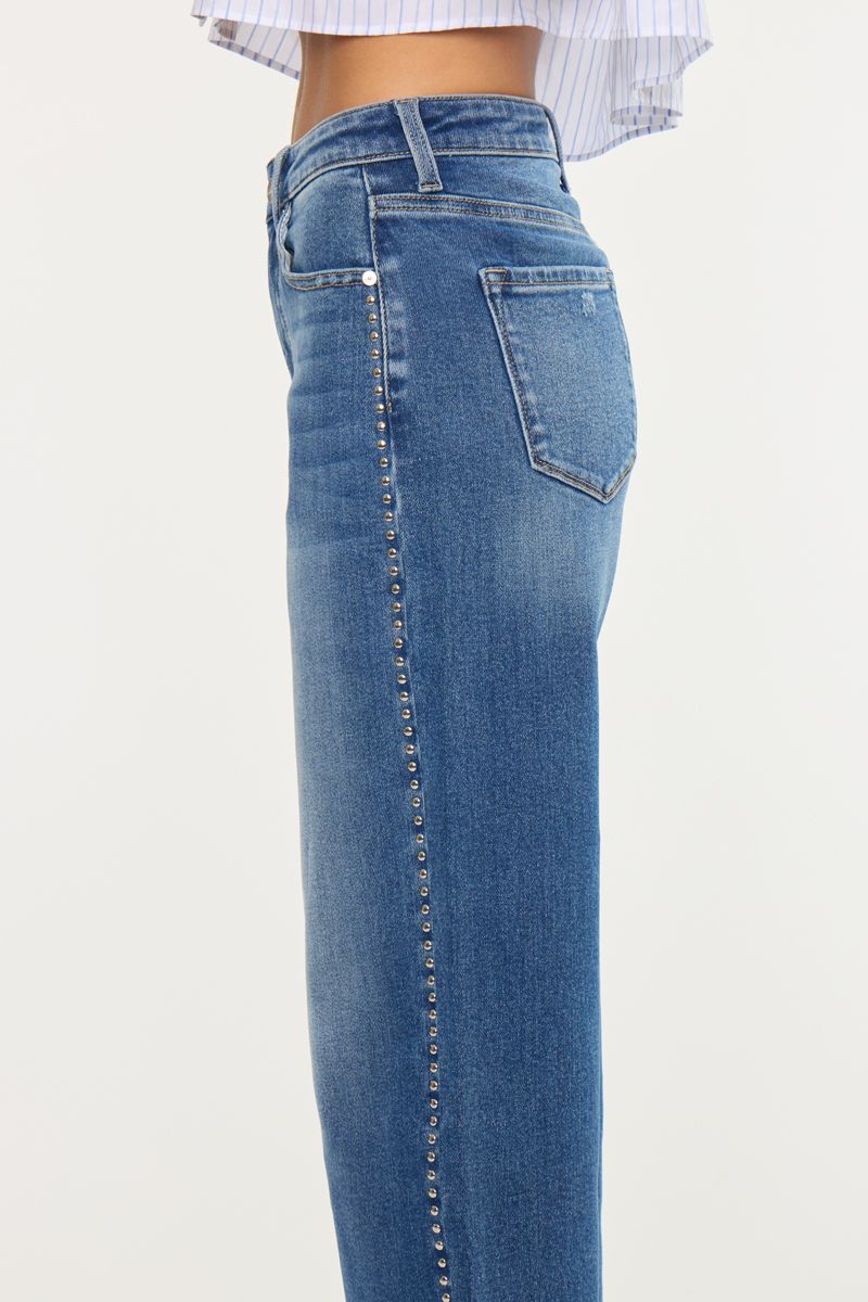 Kancan High Rise Crop Wide Leg Jeans
