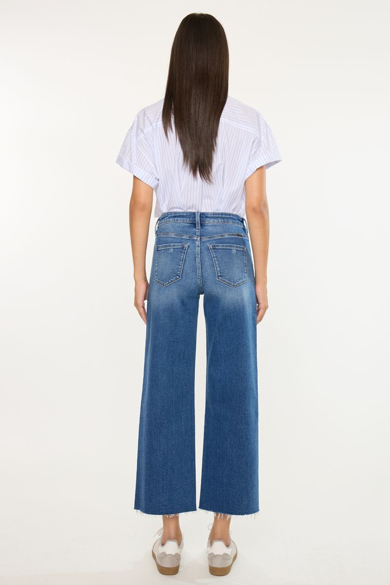 Kancan High Rise Crop Wide Leg Jeans