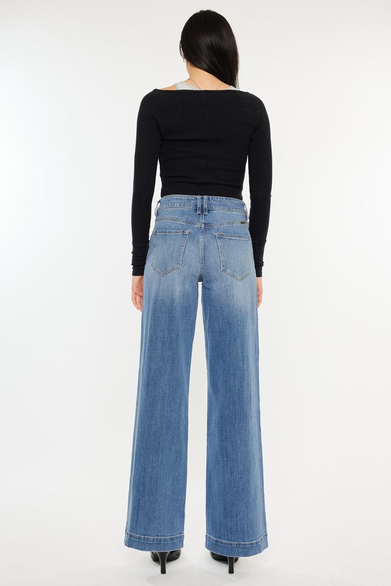 Kancan High Rise Trouser Wide Leg Jeans