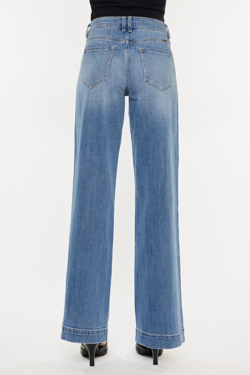 Kancan High Rise Trouser Wide Leg Jeans