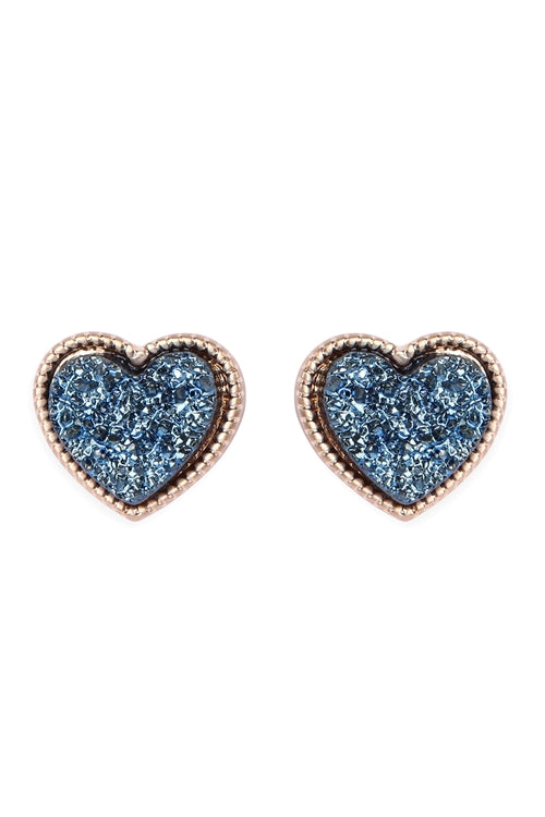 Boutique Denim Blue Heart Earrings