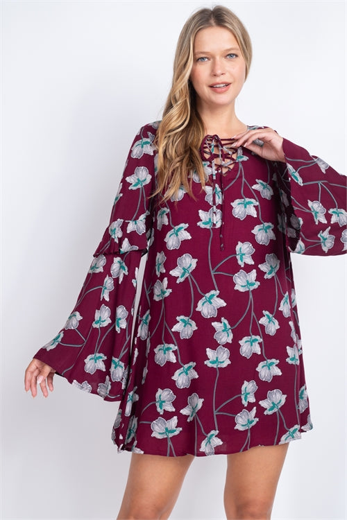 $10 Rack - Wine Floral Dress