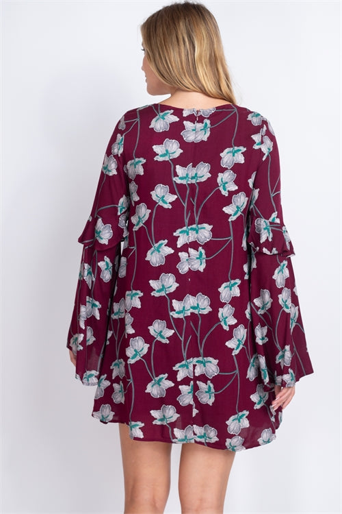 $10 Rack - Wine Floral Dress