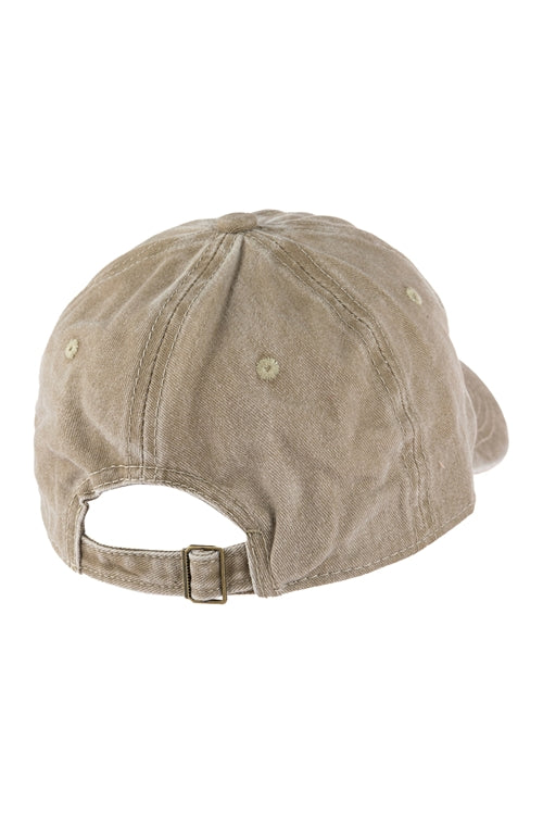 Khaki Acid Wash Ball Cap