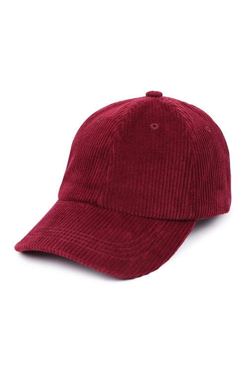 Maroon Corduroy Ball Cap