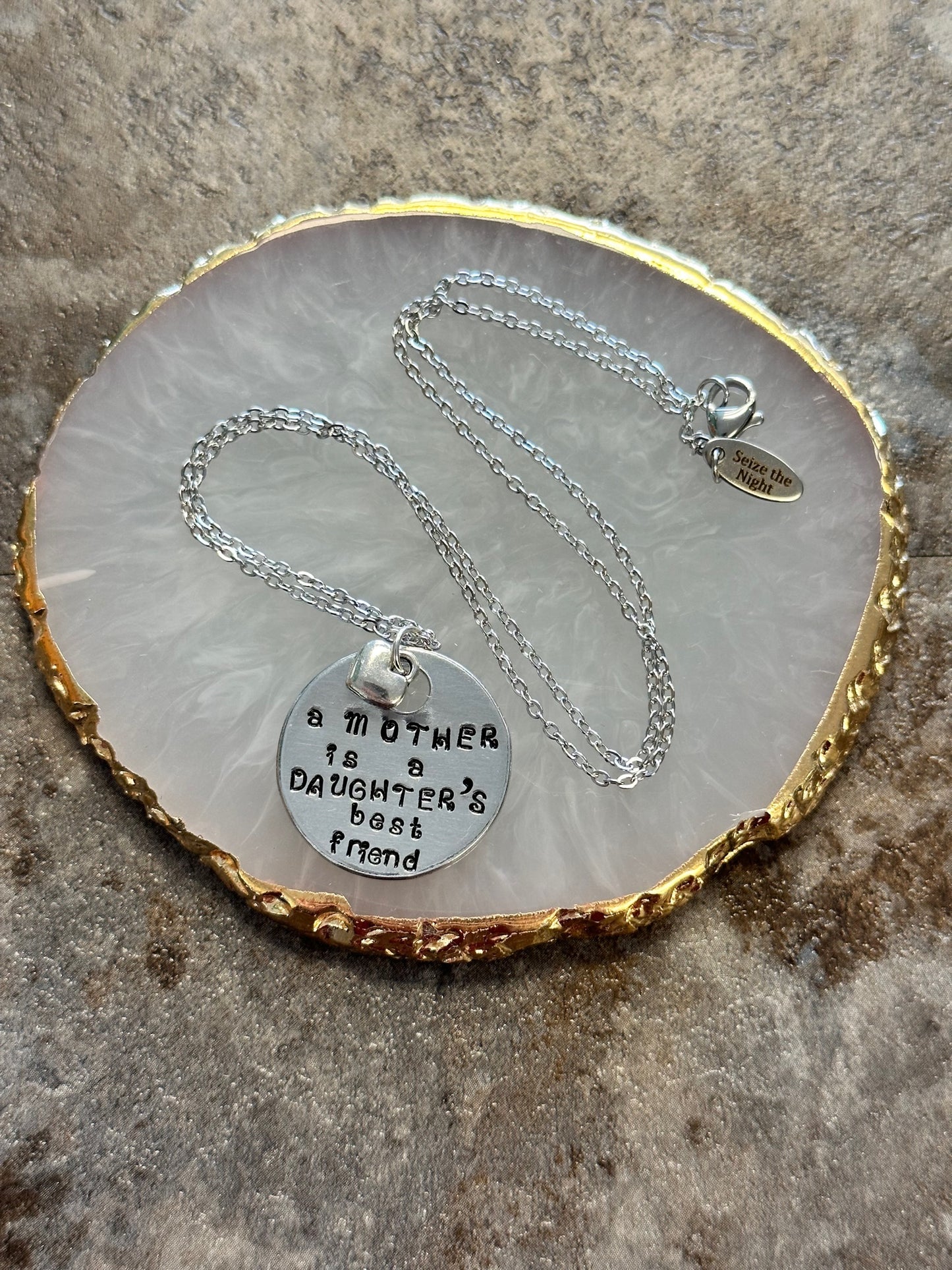 Mother Hand Stamped Necklace