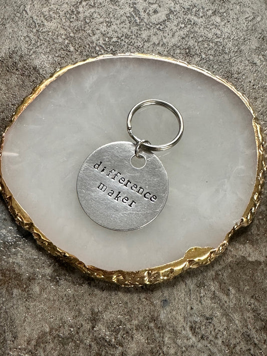 Difference Maker - Hand Stamped Key Chain