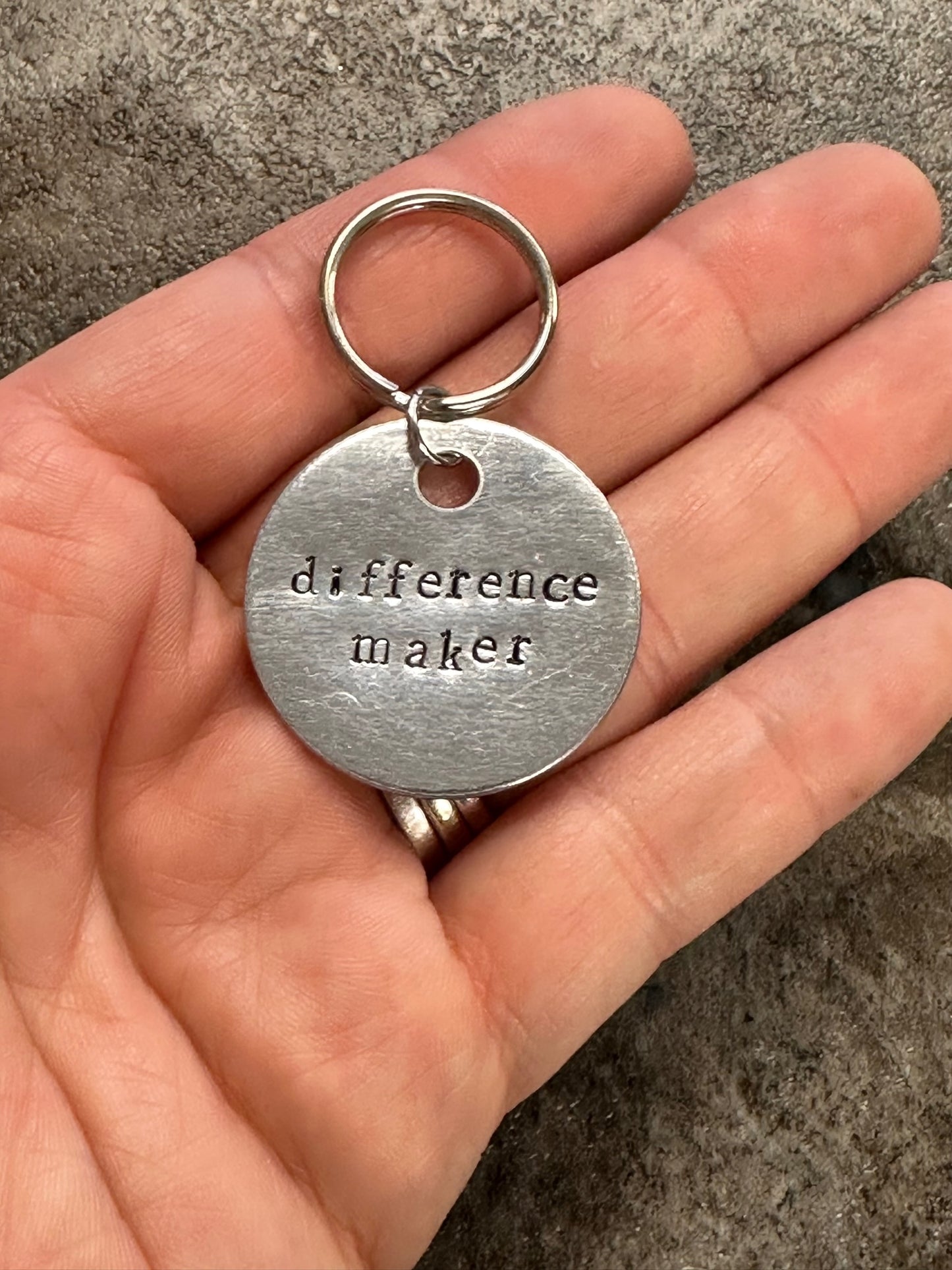 Difference Maker - Hand Stamped Key Chain