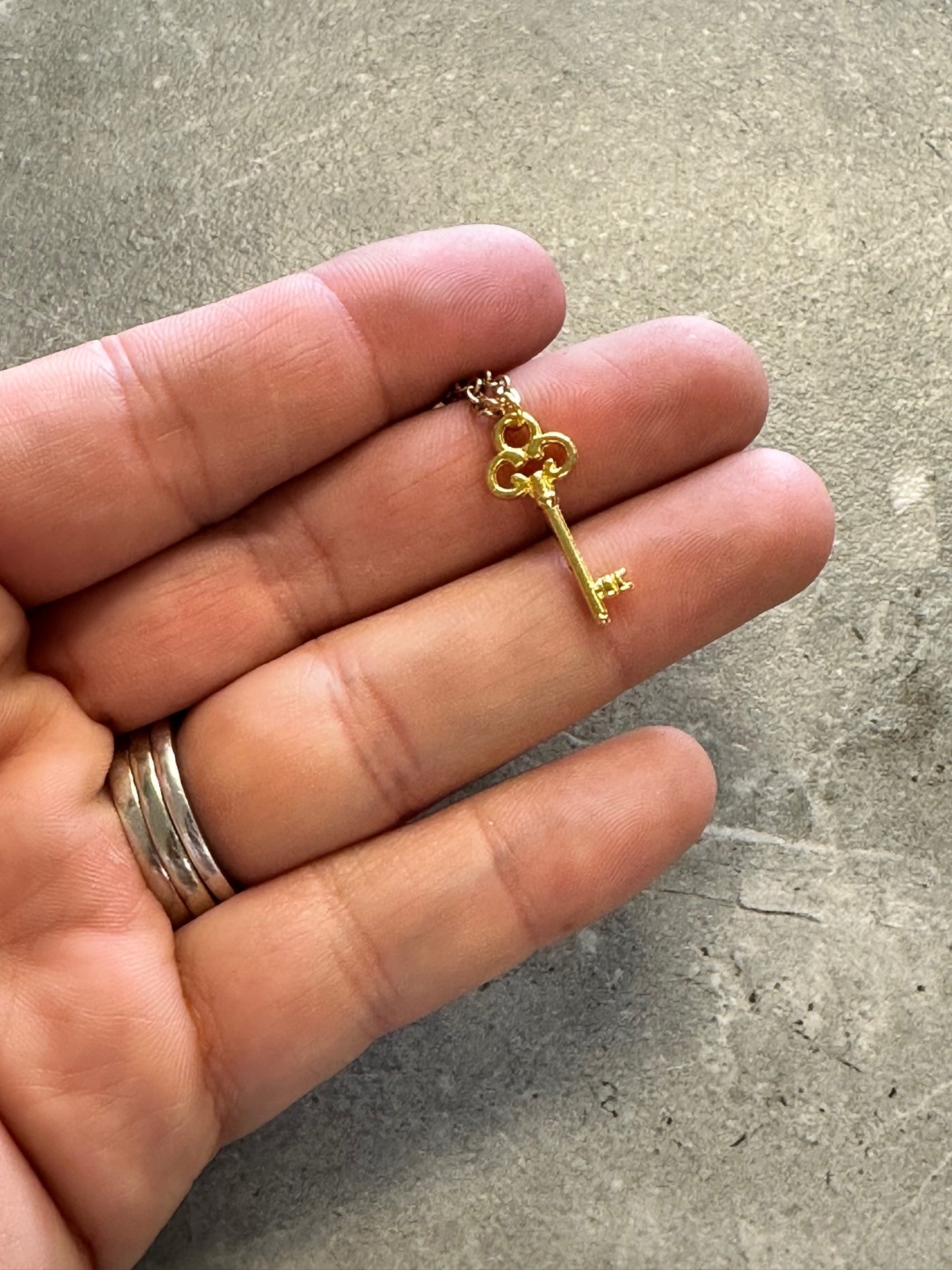 Small Key Charm Necklace