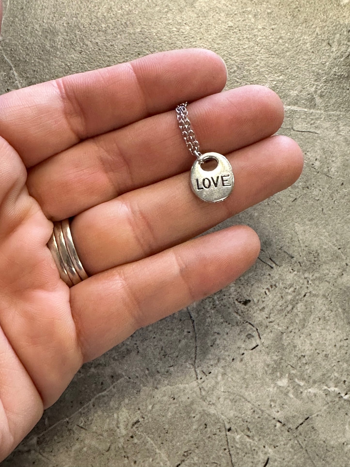 Small Love Pebble Necklace