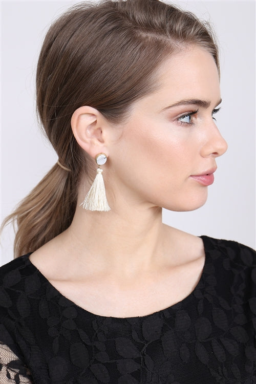 Boutique Natural Stone Tassel Earrings