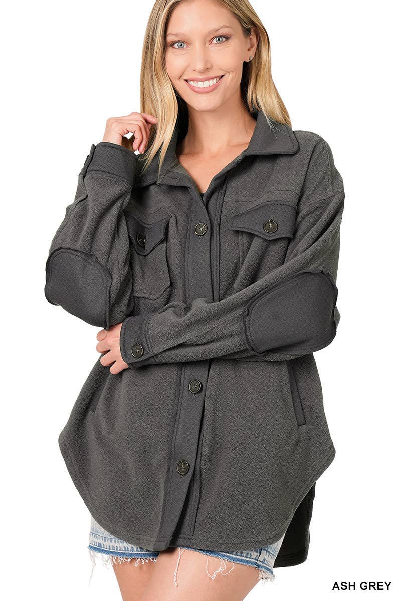 Sale - Oversized Basic Fleece Shacket